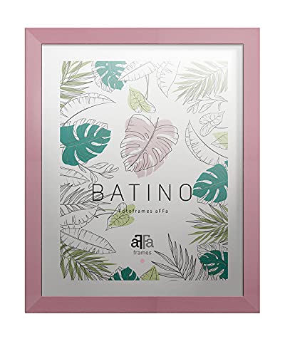 aFFa frames, Batino, Bilderrahmen aus Holz, hell, rechteckig, mit Acrylglasfront, HDF-Hintergrund, rosa, 40x60 cm von aFFa frames