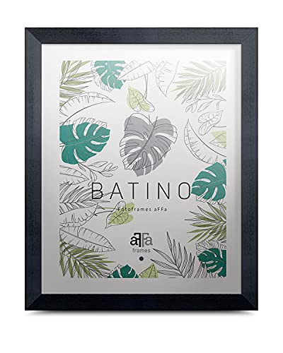 aFFa frames, Batino, Bilderrahmen aus Holz, hell, rechteckig, mit Acrylglasfront, HDF-Hintergrund, schwarz, 24x30 cm von aFFa frames