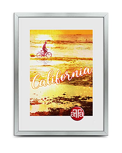 aFFa frames, California, Bilderrahmen aus Kunststoff, Hell, Rechteckig, Mit Acrylglasfront, HDF-Hintergrund, Silber, A3, 29,7x42cm von aFFa frames