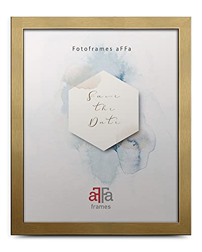 aFFa frames, Hekla, Bilderrahmen, MDF Fotorahmen, pflegeleicht, rechteckig, mit Acrylglasfront, Gold, 40x60 cm von aFFa frames