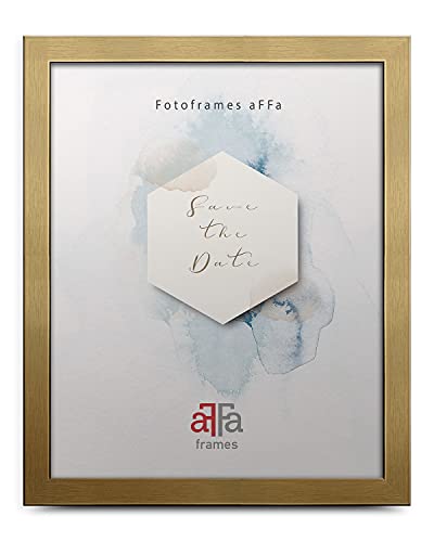aFFa frames, Hekla, Bilderrahmen, MDF-Fotorahmen, pflegeleicht, rechteckig, mit Acrylglasfront, Gold, 24 x 30 cm von aFFa frames