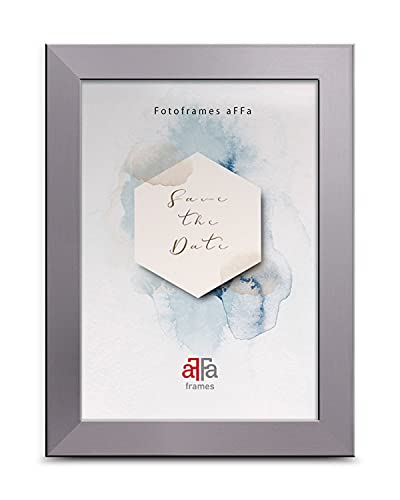 aFFa frames, Hekla, Bilderrahmen, MDF-Fotorahmen, pflegeleicht, rechteckig, mit Acrylglasfront, Silber, 15 x 21 cm von aFFa frames
