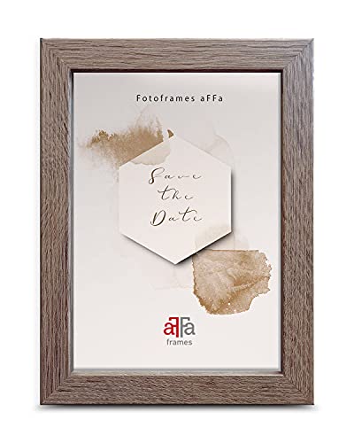 aFFa frames, Hekla, Bilderrahmen, MDF-Fotorahmen, pflegeleicht, rechteckig, mit Acrylglasfront, Sonoma-Eiche, 13 x 18 cm von aFFa frames