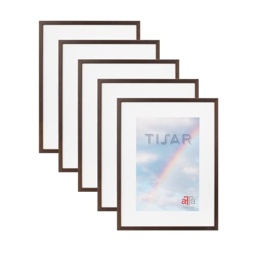 aFFa frames, Tisar, 5er Set Bilderrahmen aus Holz, Hell, Rechteckig, Mit Acrylglasfront, Bronze, A3, 29,7x42 cm von aFFa frames