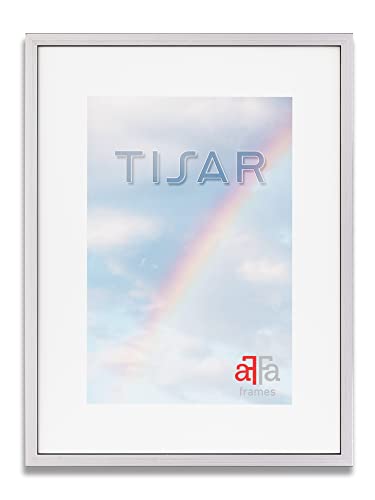 aFFa frames, Tisar, Bilderrahmen aus Holz, Hell, Rechteckig, Mit Acrylglasfront, Silber (02),40x50 cm von aFFa frames