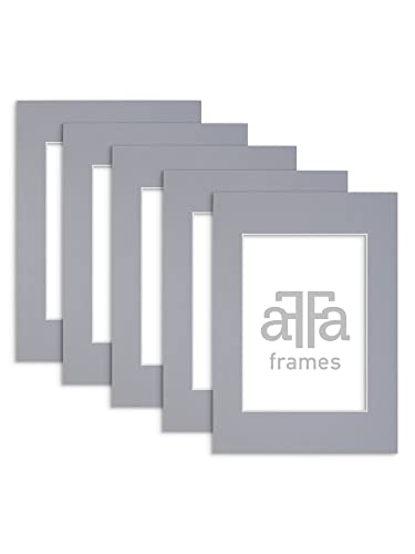 aFFa frames Passe Partout | Minimalistische Bildunterlage zur Anzeige Ihrer Fotos, Poster, Diplome | Karton, Farbe, Grau, 21x29,7 cm | 5 Stück pro Set von aFFa frames