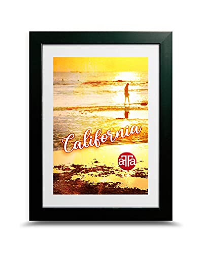 aFFa frames frames, California, Bilderrahmen aus Kunststoff, hell, rechteckig, mit Acrylglasfront, HDF-Hintergrund, Schwarz, 10x15 cm von aFFa frames
