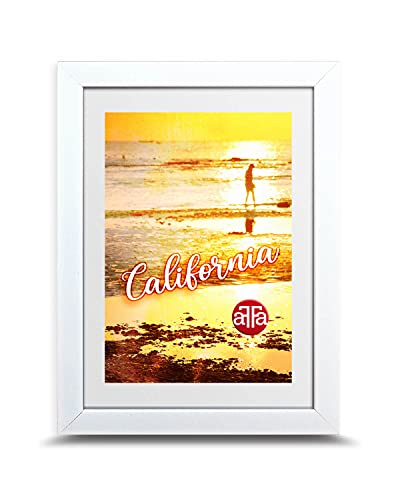 aFFa frames frames, California, Bilderrahmen aus Kunststoff, hell, rechteckig, mit Acrylglasfront, HDF-Hintergrund, weiß, 13x18 cm von aFFa frames