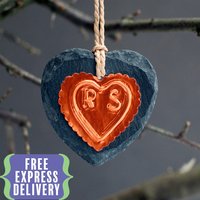 Kupfer Schiefer Herz Geschenk, Personalisierte 7. Hochzeitstag Geschenk von aFewHomeTruths