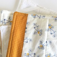 Geschirrabtropfmatte/Abtropffläche Blau Fahrrad Auf Weiß Mit Gelb Geschirrhandtuch Geschirrtuch von aLittleFrayed