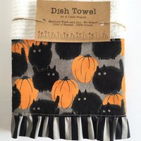 Geschirrtuch Halloween Küche Bar Mop Handtuch Kürbis Und Schwarze Katzen von aLittleFrayed