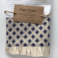 Leinen Geschirrtuch Marineblau Blumen, Dekorativer Stabmopp von aLittleFrayed