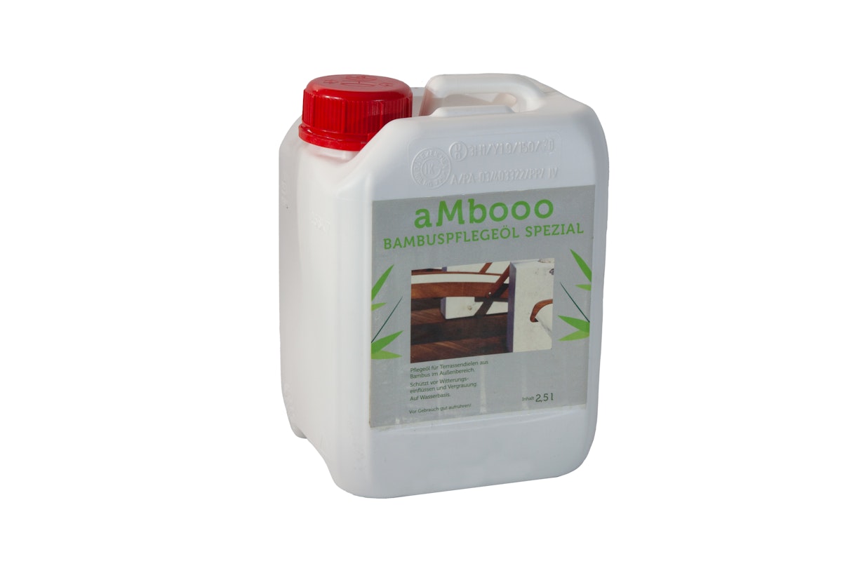 aMbooo Bambuspflegeöl Spezial für aMbooo Terrassendielen Bernstein 2,5 l von aMbooo
