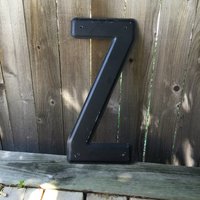 24" Vintage Industrial Metal Marquee Letter Z - Schwarzes Metall Nos Stahlschild Buchstabe Geborgener Schwarzer Buchstabe Umgeschlagener Metallbrief von aVintageParcel
