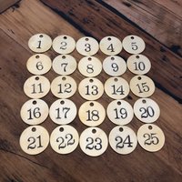 Adventskalenderzahlen - Set Von 1-25 Oder 1-31 Messinganhängerzahlen Bereit Für Diy-Projekt von aVintageParcel