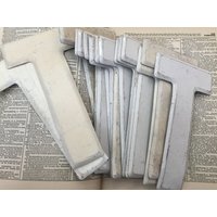 Jahrgang Industrielle Metall Buchstabe T - Festzelt Brief Rostigen 7, 5" Hoch Blechschild Getragen von aVintageParcel