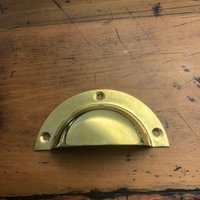 Jahrgang Messing Bin Ziehen - Halbrund Knauf Metall-Hardware Vintage Schublade Griff Alte Getragen von aVintageParcel