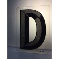 Klarer Kunststoff Buchstabe D - Plexiglas Schwarzer Marquee Letter Schwarz Gemusterter Schild Geborgenes Kunststoffschild Hochzeitsbrief von aVintageParcel