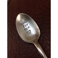 Liebe Dich Mama Oder Papa Hand Gestempelt Löffel - Handgemachte Mütter Väter Tag Geschenk Ich Liebe Tee von aVintageParcel