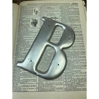 Vintage Großer 6" Aluminium Buchstabe B - Alu Adressbuchstabe Altes Metallbuchstabe Hausbrief Schildbuchstabe Silberner Metallbrief von aVintageParcel