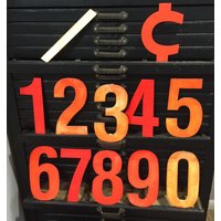 Vintage Industrielle 8" Metall Tankstelle Zahlen - Stahl Zeichen Preisnummer Geborgen Festzelt Nummer Rote Alte Meta Vintage Industrielle 8" Metall Tankstelle Zahlen - Stahl Zeichen Preisnummer Geborgen Festzelt Nummer Rote Alte Meta von aVintageParcel
