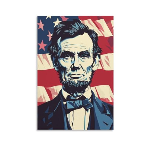 aaaaab Wandbilder mit Abraham Lincoln-USA-Flagge für Schlafzimmer, Büro, Badezimmer, Dekoration, 40 x 60 cm, Leinwandbild für Wohnzimmer aaaaab Wandbilder mit Abraham Lincoln-USA-Flagge für Schlafzimmer, Büro, Badezimmer, Dekoration, 40 x 60 cm, Leinwandbild für Wohnzimmer von aaaaab