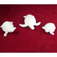 Keramik Fertigset Zum Bemalen Von 3 Kleinen Schildkröten - Bisque Schildkröte von aarceramics