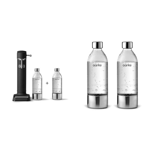 Aarke Carbonator 3, Wassersprudler aus Edelstahl mit 2 x BPA-frei Flaschen & 2er-Pack PET-Flaschen für Wassersprudler Carbonator 3, BPA-frei mit Details in Edelstahl, 800ml, AASPB1-STEEL Aarke Carbonator 3, Wassersprudler aus Edelstahl mit 2 x BPA-frei Flaschen & 2er-Pack PET-Flaschen für Wassersprudler Carbonator 3, BPA-frei mit Details in Edelstahl, 800ml, AASPB1-STEEL von aarke