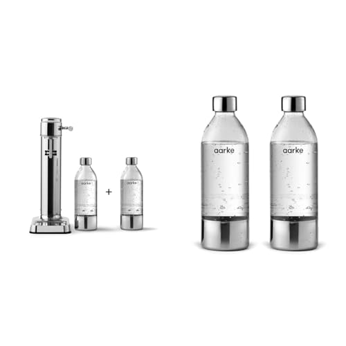 Aarke Carbonator 3, Wassersprudler aus Edelstahl mit 2 x BPA-frei Flaschen & 2er-Pack PET-Flaschen für Wassersprudler Carbonator 3, BPA-frei mit Details in Edelstahl, 800ml, AASPB1-STEEL Aarke Carbonator 3, Wassersprudler aus Edelstahl mit 2 x BPA-frei Flaschen & 2er-Pack PET-Flaschen für Wassersprudler Carbonator 3, BPA-frei mit Details in Edelstahl, 800ml, AASPB1-STEEL von aarke