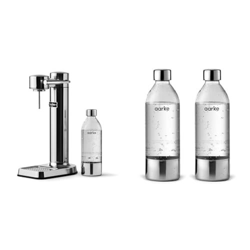 Aarke Carbonator 3 Steel & 2er-Pack PET-Flaschen für Wassersprudler Carbonator 3, BPA-frei mit Details in Edelstahl, 800ml, AASPB1-STEEL Aarke Carbonator 3 Steel & 2er-Pack PET-Flaschen für Wassersprudler Carbonator 3, BPA-frei mit Details in Edelstahl, 800ml, AASPB1-STEEL von aarke