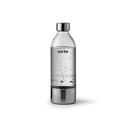 aarke PET-Flasche für Wassersprudler Carbonator 3, BPA-frei mit Details in Edelstahl, 800ml von aarke