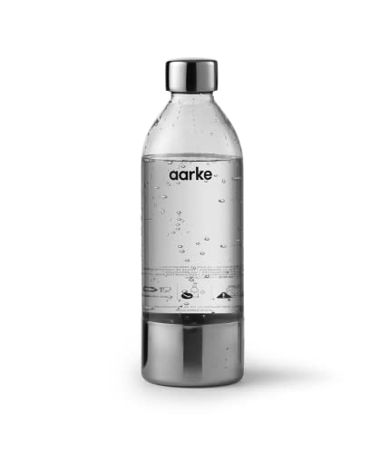 aarke PET-Flasche für Wassersprudler Carbonator 3, BPA-frei mit Details in Edelstahl, 800ml von aarke