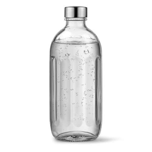 Aarke Glasflasche [nur kompatibel mit Carbonator PRO] für Wassersprudler Carbonator Pro, Spülmaschinenfeste, mit Details in Edelstahl von aarke