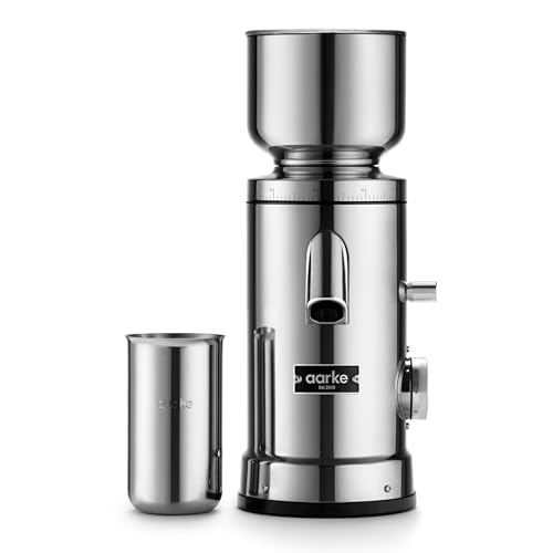 Aarke Kaffeemühle elektrisch – Edelstahl-Kaffeemühle mit einstellbarem Mahlgrad, 64-mm-Mahlscheiben, automatischer Dosierung & Speicherfunktion – für Espresso, Filter & Cold Brew Aarke Kaffeemühle elektrisch – Edelstahl-Kaffeemühle mit einstellbarem Mahlgrad, 64-mm-Mahlscheiben, automatischer Dosierung & Speicherfunktion – für Espresso, Filter & Cold Brew von aarke