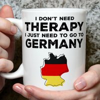 Deutschland-Liebhaber-Geschenk, Deutschland-Tasse, Deutschland-Flagge, Deutscher Urlaub, Reiseliebhaber, Lustige Therapie von abitofbanter