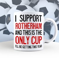 Rotherham-Tasse, Rotherham-Liebhaber-Geschenk, Ich Unterstütze Rotherham, Fan-Geschenk, Lustige Unterstützer-Tasse von abitofbanter