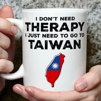Taiwan-Liebhaber-Geschenk, Taiwan-Tasse, Taiwan-Flagge, Taiwan-Urlaub, Reiseliebhaber-Geschenk, Lustige Therapie, Taiwan-Urlaubstasse, Souvenir-Tasse von abitofbanter