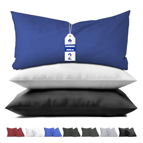 aboveBED Kissenbezug 40 x 60 (2er-Set), Blau, Kopfkissenbezug 40x60 cm aus 100% Mikrofaser, Kissenbezug mit Reißverschluss, Weich und Atmungsaktiv, Waschbare von aboveBED