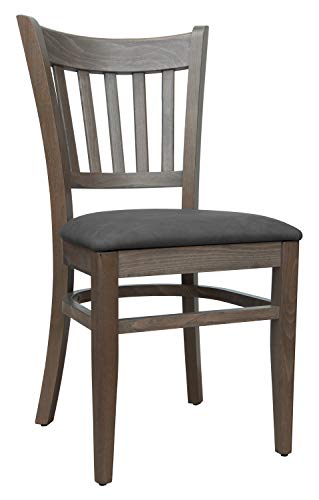 abritus Küchenstuhl Wohnzimmerstuhl Esszimmerstuhl Stuhl Holz Buche massiv Natur-grau Polster Kunstleder Retro grau Fertig montiert Belastbarkeit 150 kg *T002… von abritus