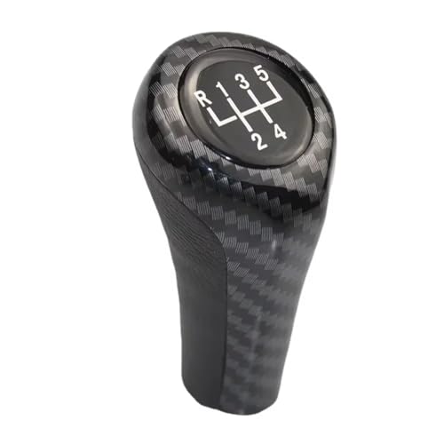 abywrpagg Kompatibel Mit BMW Für 1er 3er 5er 6er E81 E82 E87 E90 E91 E92 E60 E61 E63 X1 E84 X3 E83 X5 E53 Matt Verchromter Schaltknauf 5- Und 6-Gang(Carbon-5 Speed) von abywrpagg