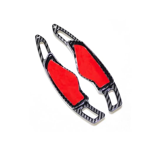 abywrpagg Kompatibel Mit Hyundai Für Elantra 2021 2022 2023 1 Paar Auto-Lenkrad-Schaltwippen-Verlängerungsaufkleber Innenzubehör(Red carbon pattern) von abywrpagg