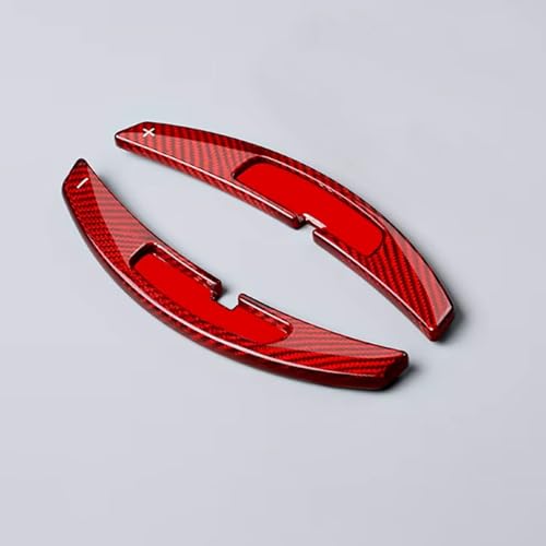 abywrpagg Kompatibel Mit Porsche Für Macan 718 911 997 996 Für Panamera Carbonfaser-Lenkrad Schaltwippen Auto-Styling Innenausstattung(Type B Red) von abywrpagg