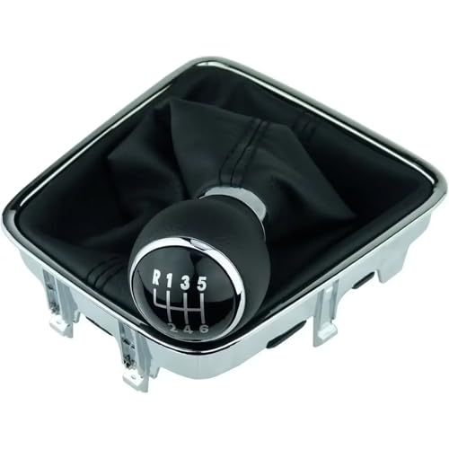 abywrpagg Kompatibel Mit VW Für Tiguan 2007 2008 2009 2010 2011 Autohandbuch 5 6-Gang-Schaltknauf Mit Schwarzem Kofferraumdeckel(5 Speed) von abywrpagg