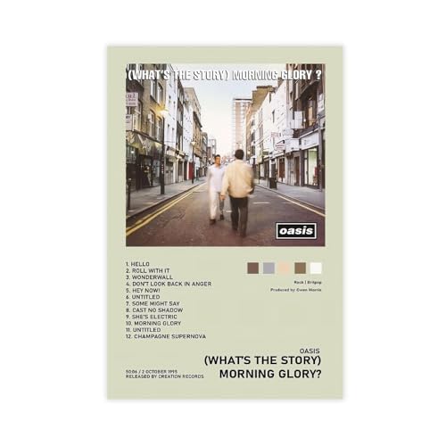 acalur (What's The Story) Poster auf Leinwand, Motiv: Morning Glory Oasis, Albumcover, Poster, Wandkunst, Dekor, Bild, Gemälde für Wohnzimmer, Schlafzimmer, Dekoration, 30 x 45 cm von acalur