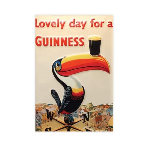 acalur Guinness Tukan-Poster, Leinwandposter, Wandkunst, Dekordruck, Bild Gemälde für Wohnzimmer, Schlafzimmer, Dekoration, 30 x 45 cm acalur Guinness Tukan-Poster, Leinwandposter, Wandkunst, Dekordruck, Bild Gemälde für Wohnzimmer, Schlafzimmer, Dekoration, 30 x 45 cm von acalur