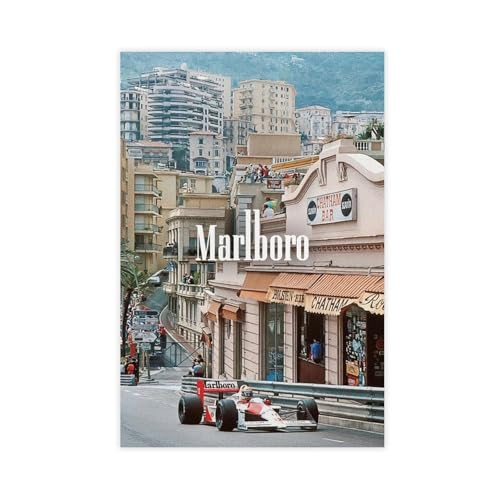 acalur Leinwandposter, Motiv: F1 Monaco Marlboro (2), Wandkunst, Dekordruck, Gemälde für Wohnzimmer, Schlafzimmer, Dekoration, 50 x 75 cm von acalur