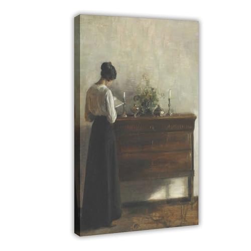 acalur Vintage-Porträt Frau liest, Innen-Szene, Leinwand-Poster, Schlafzimmer, Dekoration, Landschaft, Büro, Raumdekoration, Geschenk, 40 x 60 cm acalur Vintage-Porträt Frau liest, Innen-Szene, Leinwand-Poster, Schlafzimmer, Dekoration, Landschaft, Büro, Raumdekoration, Geschenk, 40 x 60 cm von acalur