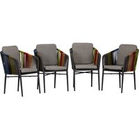 acamp® Sessel-Set »MANHATTAN«, 4 Sitzplätze, Polyester, inkl. Auflagen - grau von acamp®