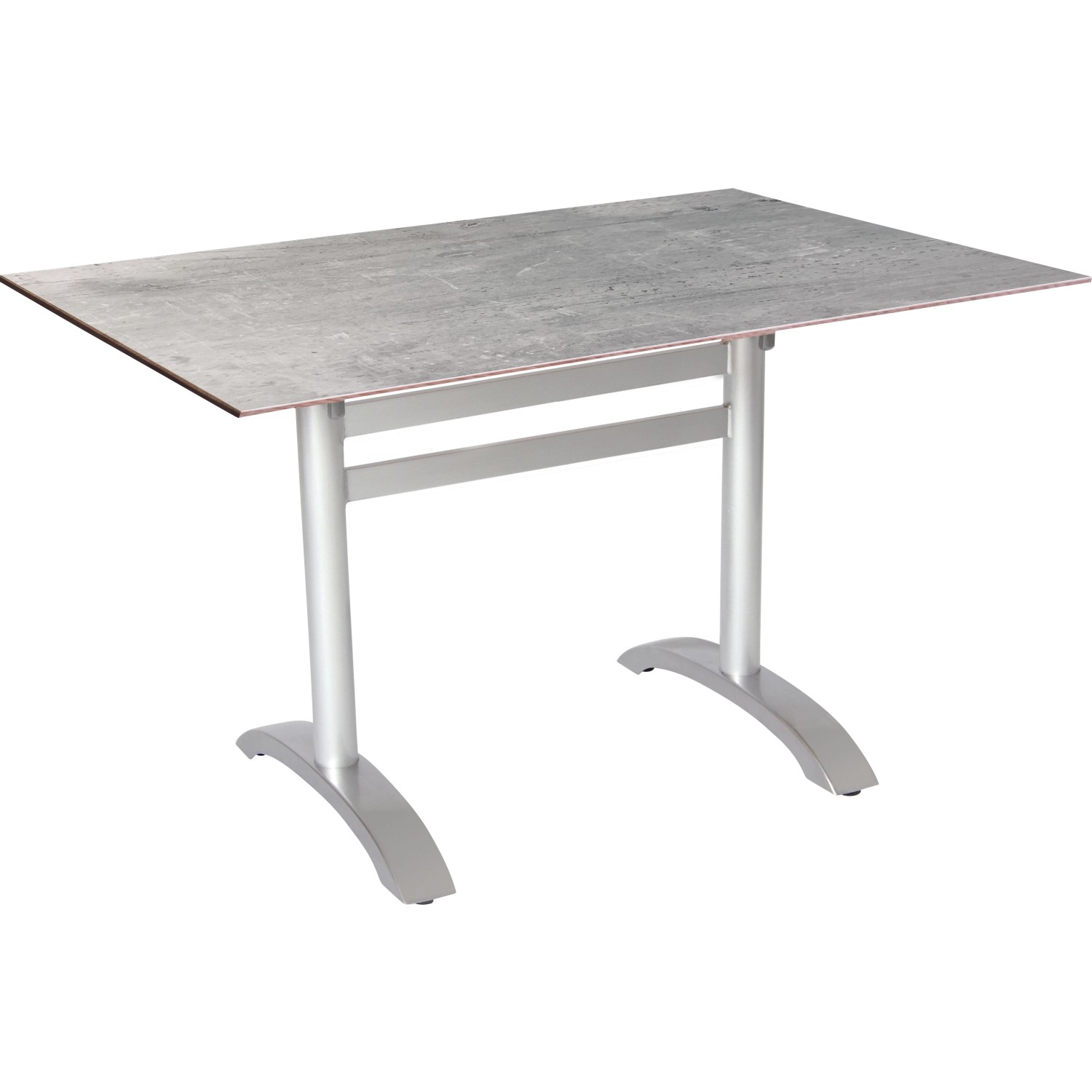 Acamp HPL Tisch Acaplan 120 cm x 80 cm Platin-Cemento von acamp