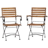 Acamp Klappsessel-Set Lindau schwarz Holz B/H/L: ca. 55x88x57 cm von acamp